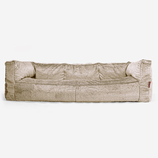 Albert Sækkestol Sofa 3 pers - Imiteret Kaninpels Gyldenbrun 01