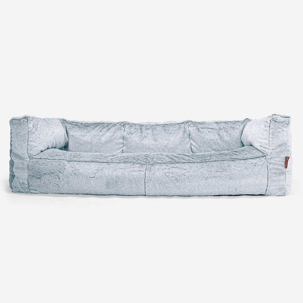 Albert Sækkestol Sofa 3 pers - Imiteret Kaninpels Støvet Blå 01