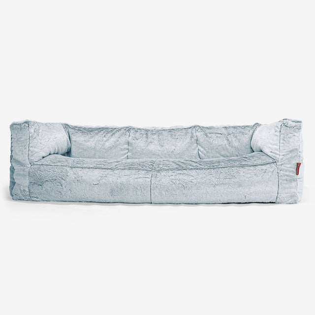 Albert Sækkestol Sofa 3 pers - Imiteret Kaninpels Støvet Blå 01