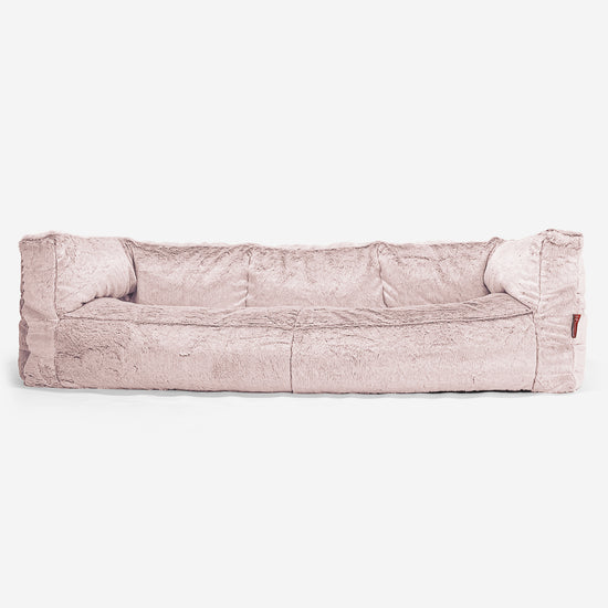 Albert Sækkestol Sofa 3 pers - Imiteret Kaninpels Støvet Lyserød 01