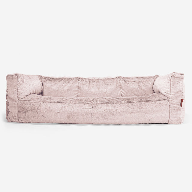 Albert Sækkestol Sofa 3 pers - Imiteret Kaninpels Støvet Lyserød 01