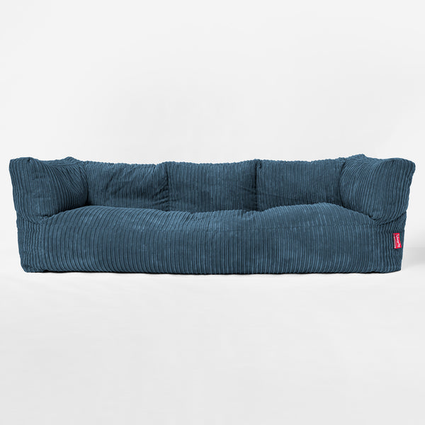 Albert Sækkestol Sofa 3 pers - Klassisk Jernbanefløjl Navy 01