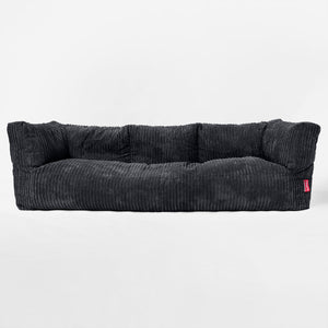 Albert Sækkestol Sofa 3 pers - Klassisk Jernbanefløjl Sort