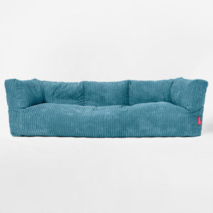 Albert Sækkestol Sofa 3 pers - Klassisk Jernbanefløjl Turkis Blå