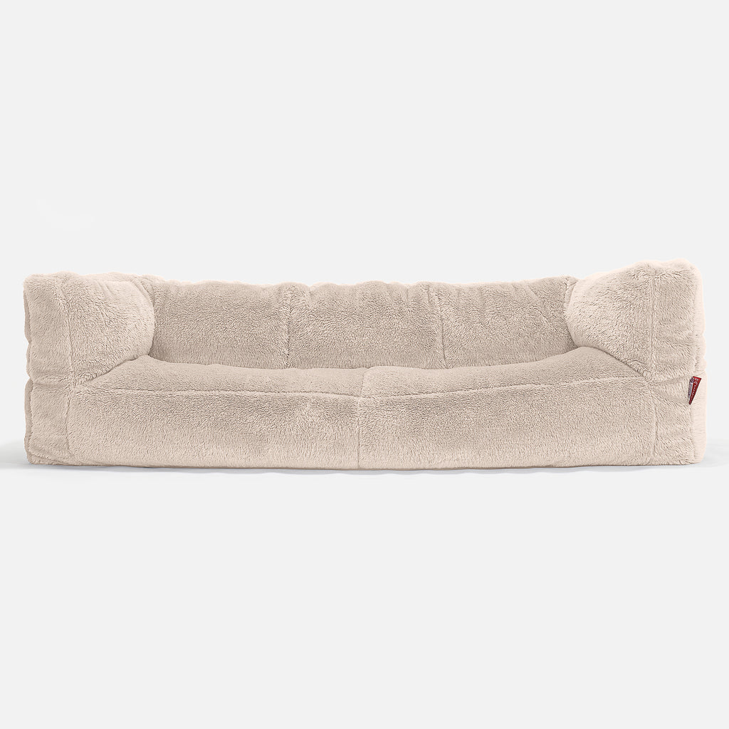 Albert Sækkestol Sofa 3 pers - Korthåret Imiteret Pels Cremefarvet 01