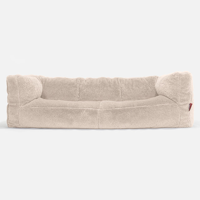 Albert Sækkestol Sofa 3 pers - Korthåret Imiteret Pels Cremefarvet 01