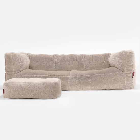 Albert Sækkestol Sofa 3 pers - Korthåret Imiteret Pels Mink 02