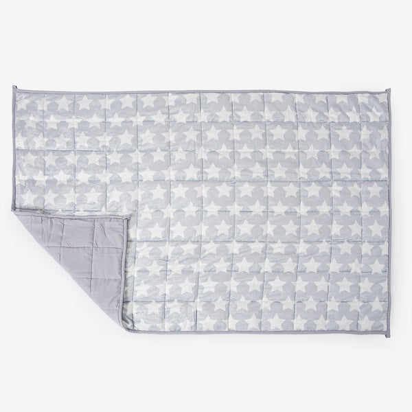 Vægtet Tæppe til Børn - Flannel fleece Stjerner Grå 01