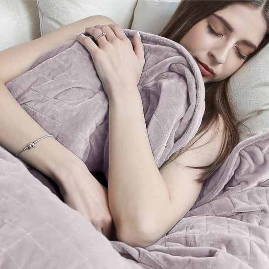 Vægtet Tæppe til Voksne - Flannel fleece Bleg Lyserød 05