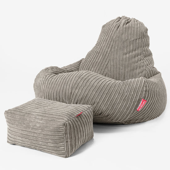 Ultra Lux-gaming-sækkestol - Klassisk Jernbanefløjl Mink 02