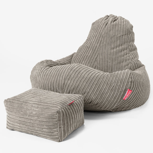 Ultra Lux-gaming-sækkestol - Klassisk Jernbanefløjl Mink 02