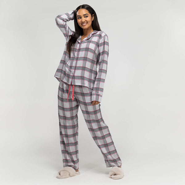 Pyjamas til Damer - Skakternet Lyserød 01
