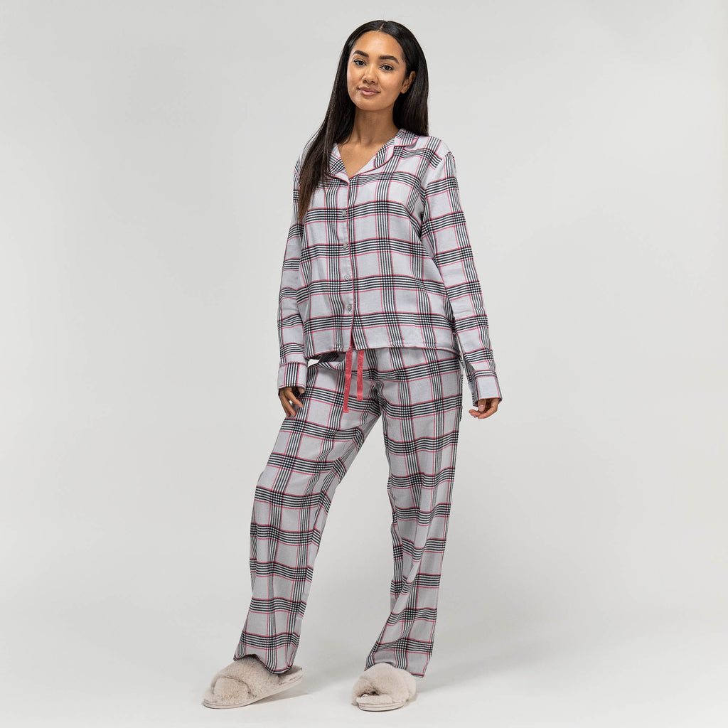 Pyjamas til Damer - Skakternet Lyserød 05