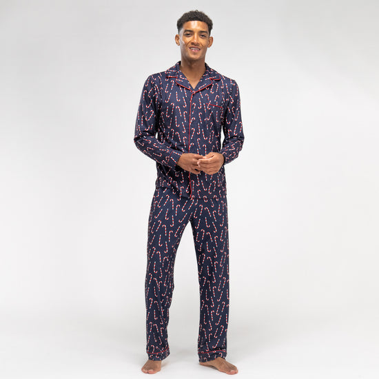 Pyjamas til Herrer - Bolsjestribet Navy 01