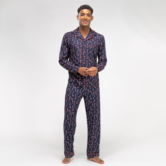 Pyjamas til Herrer - Bolsjestribet Navy 01