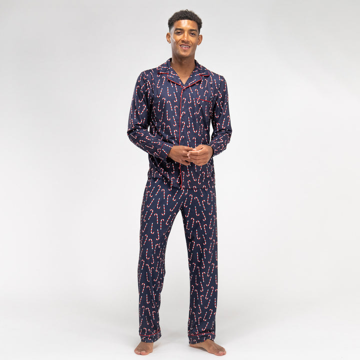 Pyjamas til Herrer - Bolsjestribet Navy 01