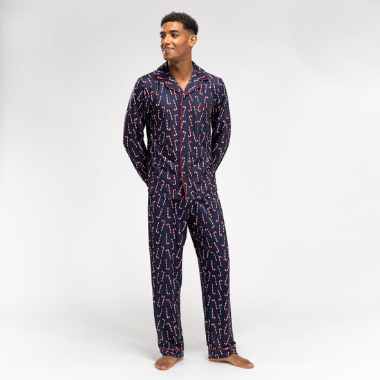 Pyjamas til Herrer - Bolsjestribet Navy 02