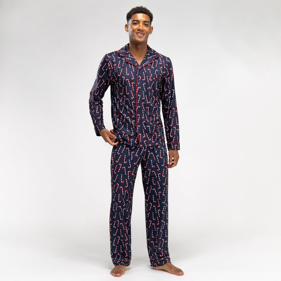 Pyjamas til Herrer - Bolsjestribet Navy 03