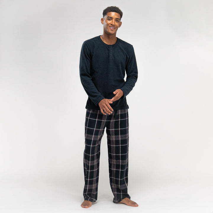 Pyjamas til Herrer - Skakternet Navy 01