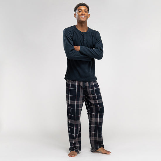 Pyjamas til Herrer - Skakternet Navy 02