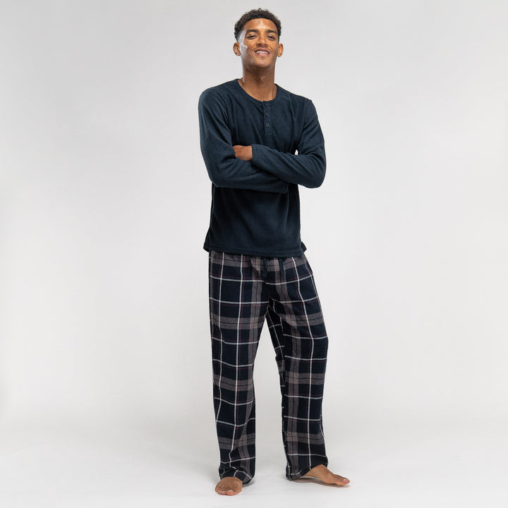 Pyjamas til Herrer - Skakternet Navy 02