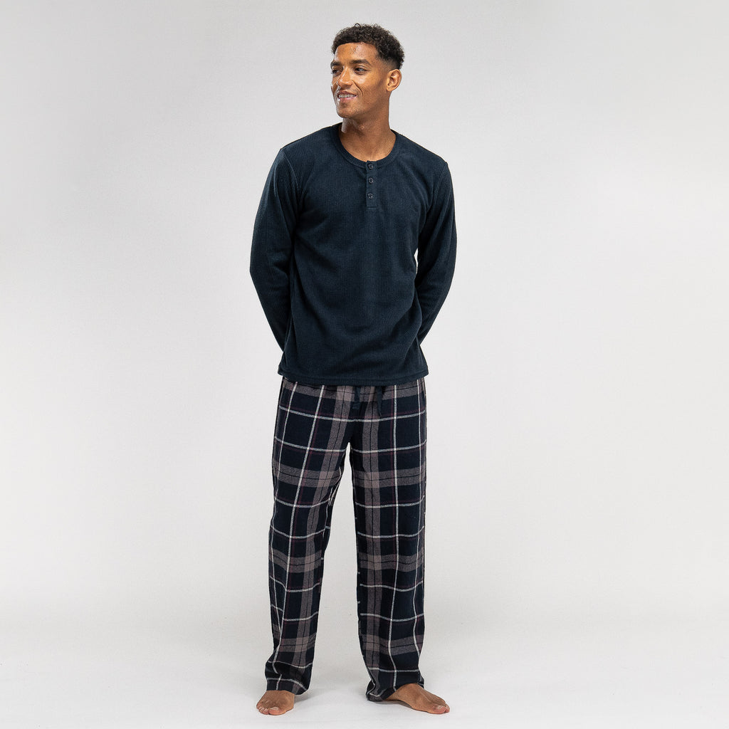 Pyjamas til Herrer - Skakternet Navy 03