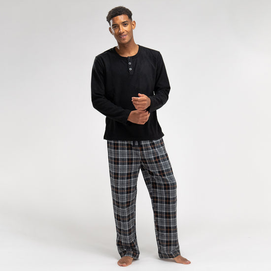 Pyjamas til Herrer - Skakternet Sort 03