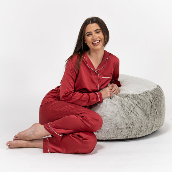 Satin Pyjamasbukser til Damer - Rød 06